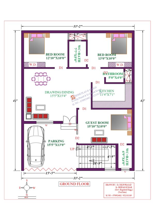 34X41 Affordable House Design