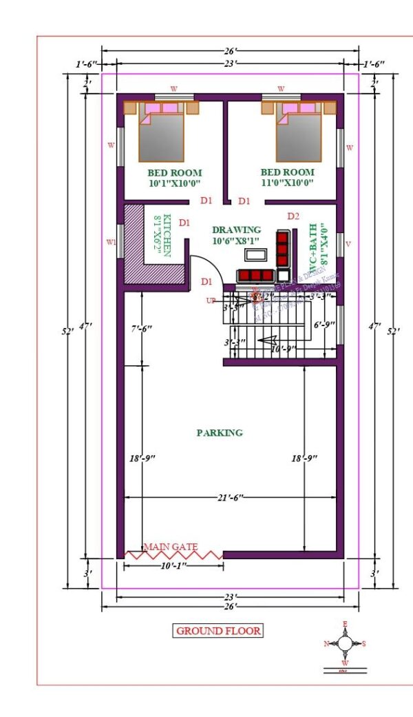 23X52 Affordable House Design