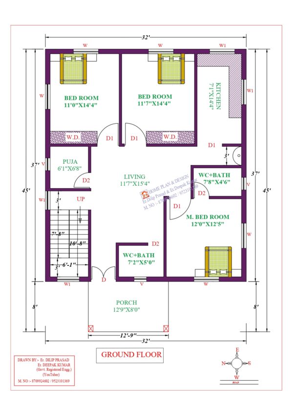 32X37 Affordable House Design