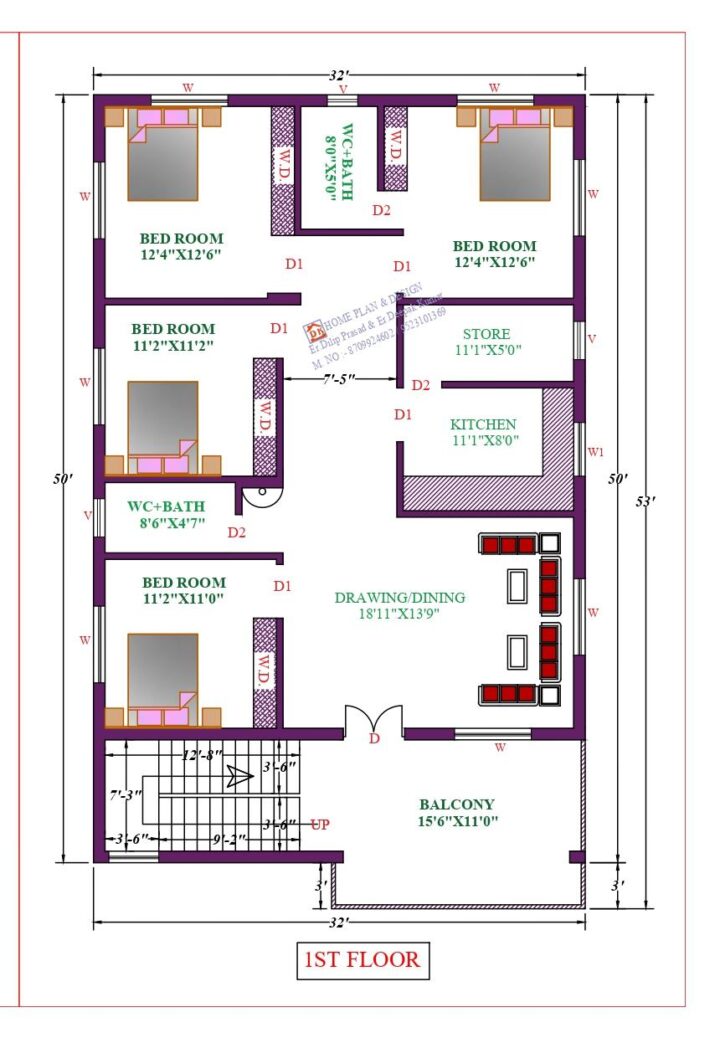 32X53 Affordable House Design - Image 2