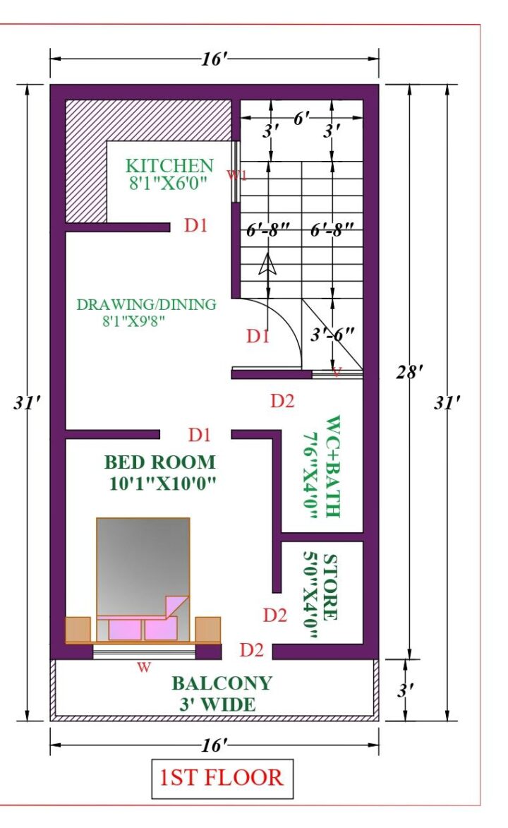 16X31 Affordable House Design - Image 2