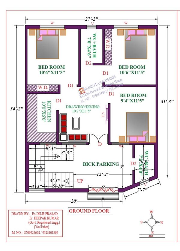28X35 Affordable House Design