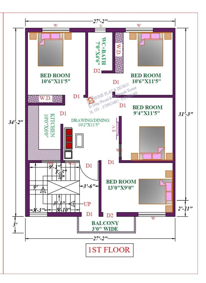 28X35 Affordable House Design - Image 2
