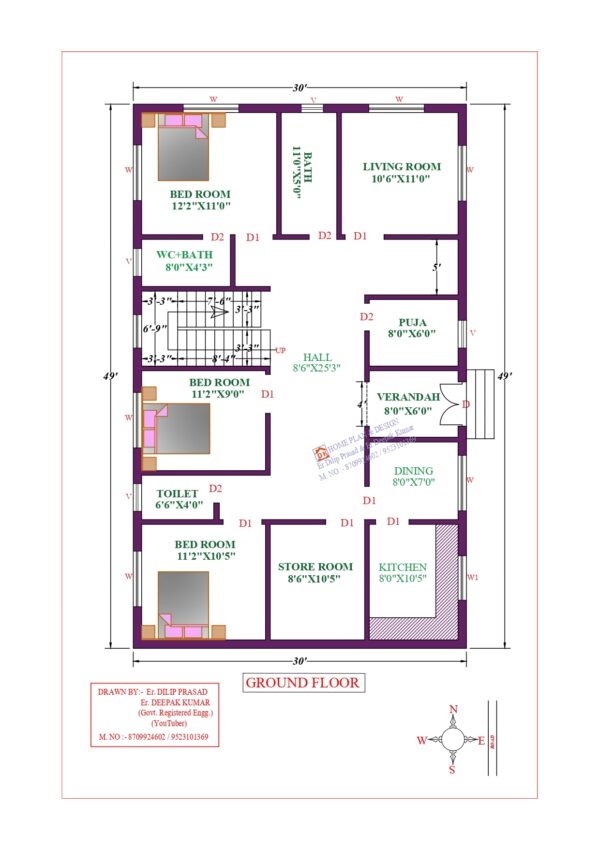 30X49 Affordable House Design