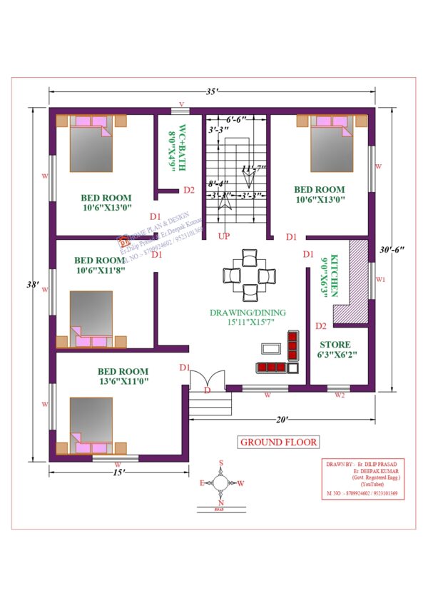 35X38 Affordable House Design
