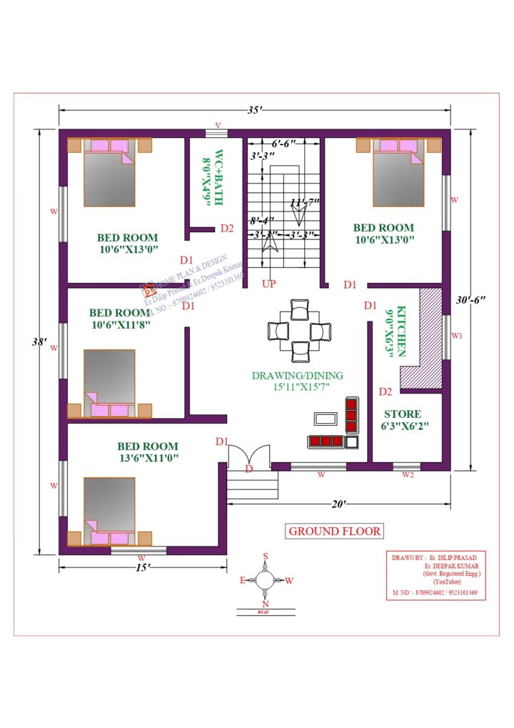35X38 Affordable House Design