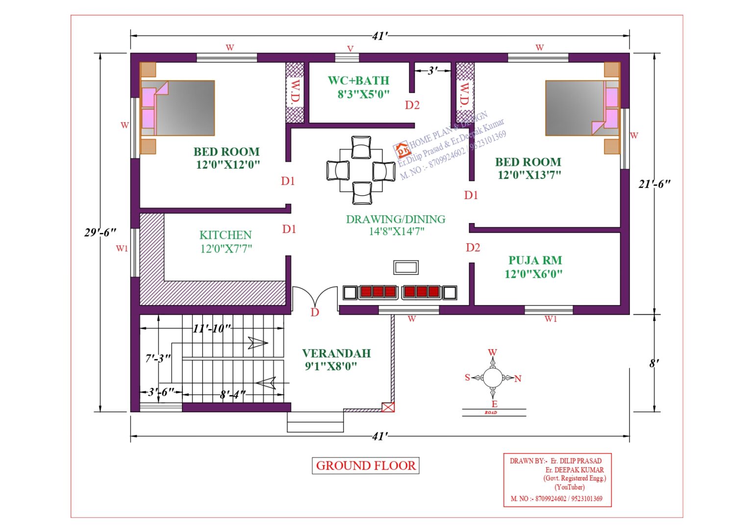 41X30 Affordable House Design - DK Home DesignX