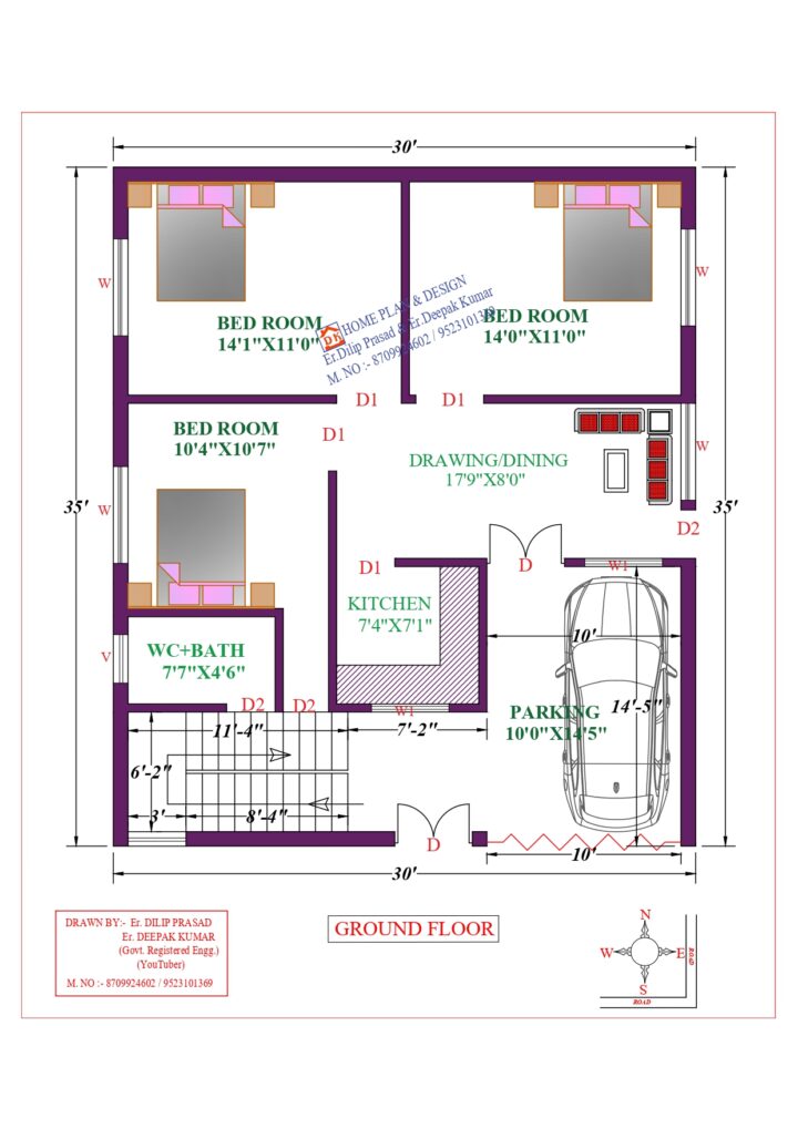 30X35 Affordable House Design