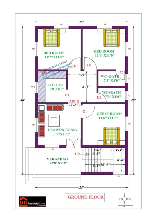 25X40 Affordable House Design