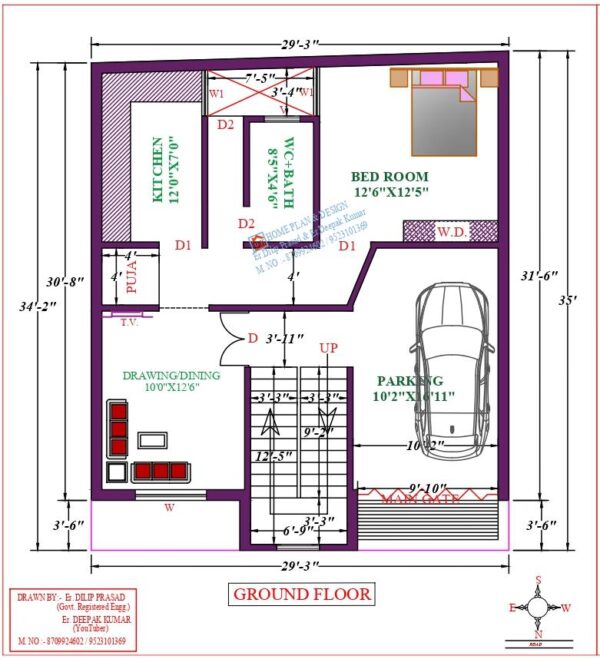 30X35 Affordable House Design