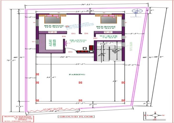 26X61 Affordable House Design