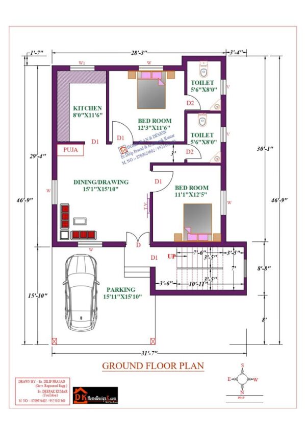32X47 Affordable House Design