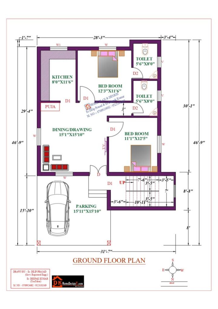32X47 Affordable House Design