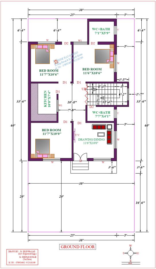 30X34 Affordable House Design