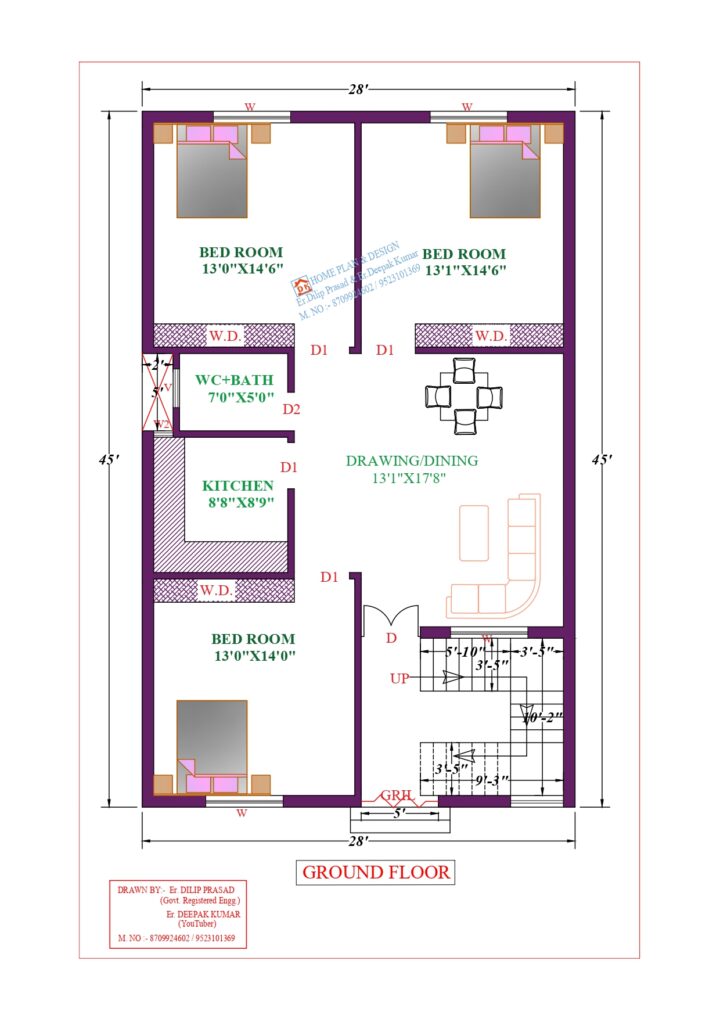 28X45 Affordable House Design