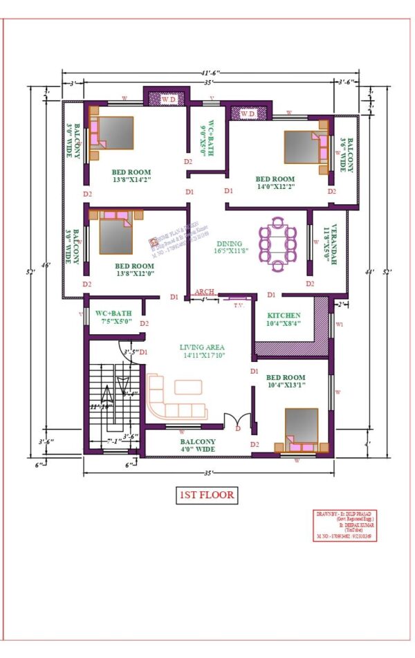 42X52 Affordable House Design