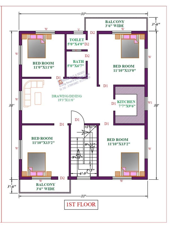 33X38 Affordable House Design