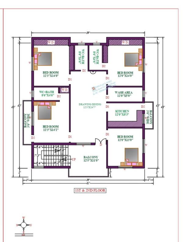 39X43 Affordable House Design