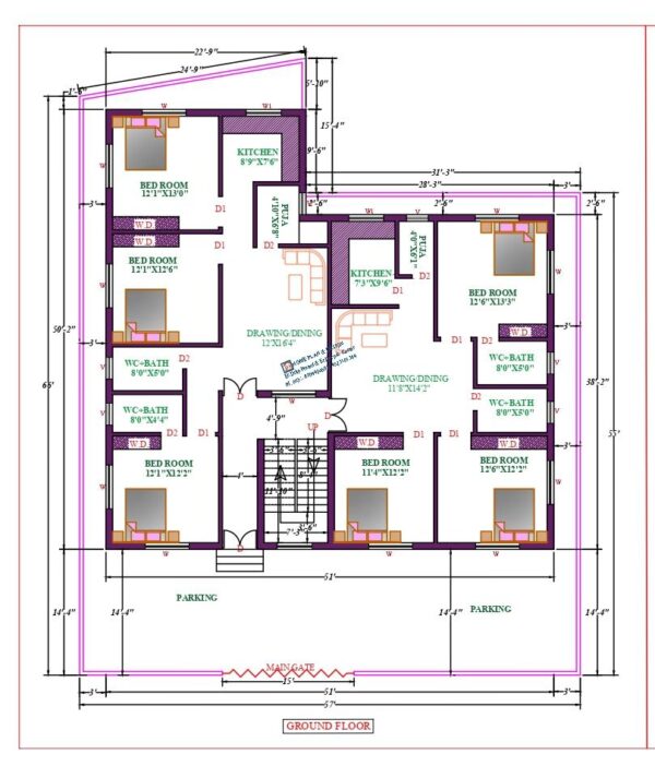 57X55 Affordable House Design