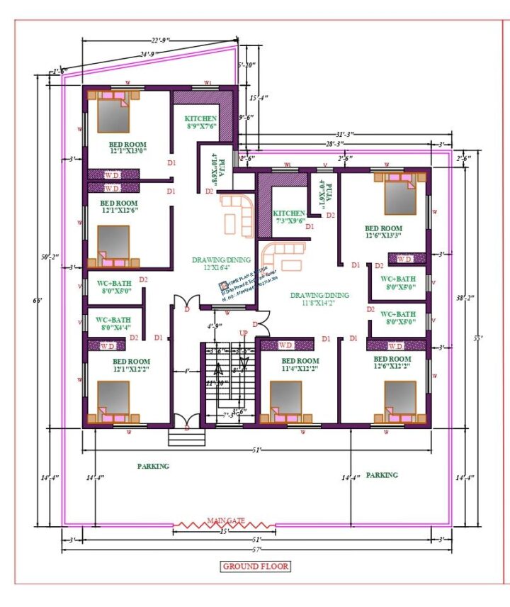 57X55 Affordable House Design