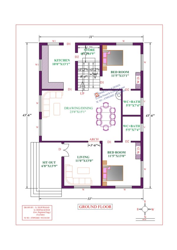 31X44 Affordable House Design