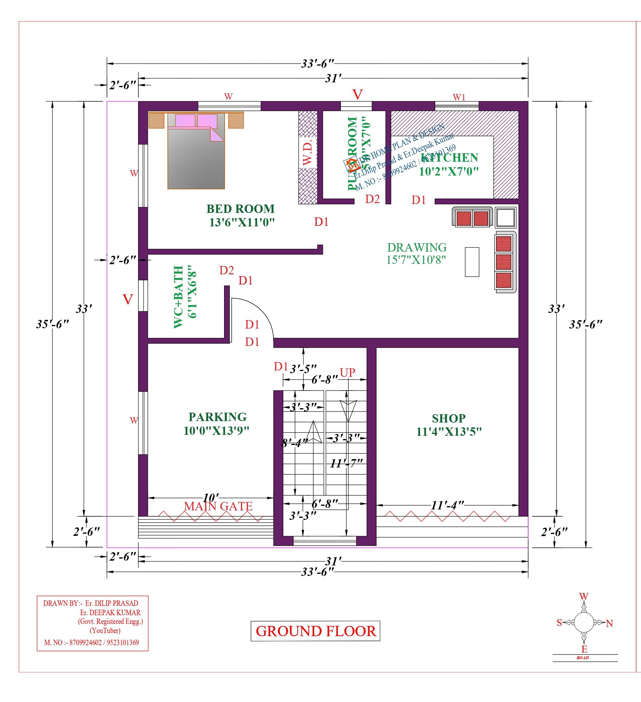 34X36 Affordable House Design