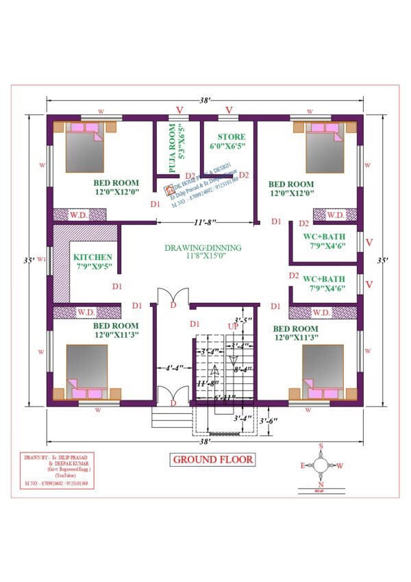 38X35 Affordable House Design