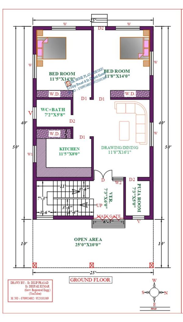 25X50 Affordable House Design