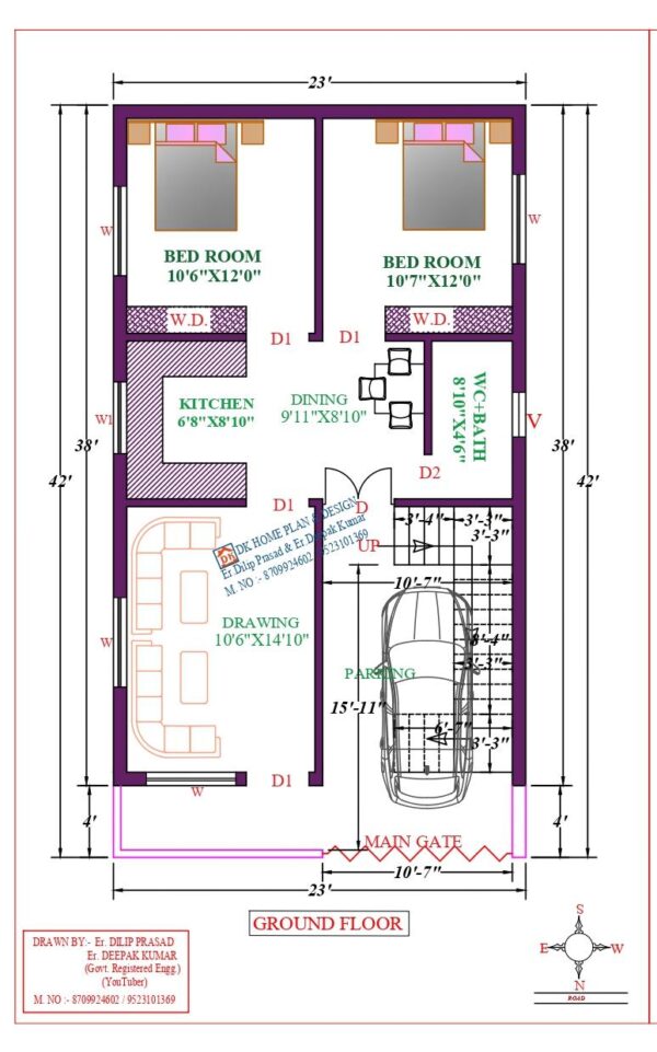 23X42 Affordable House Design