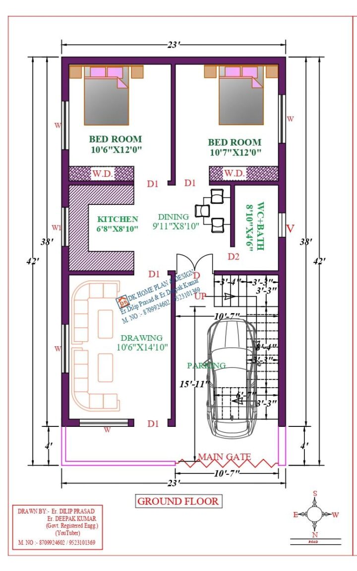 23X42 Affordable House Design