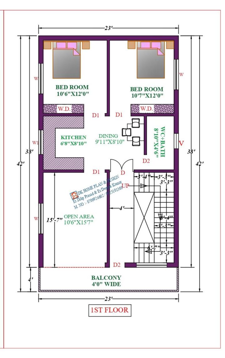 23X42 Affordable House Design - Image 2