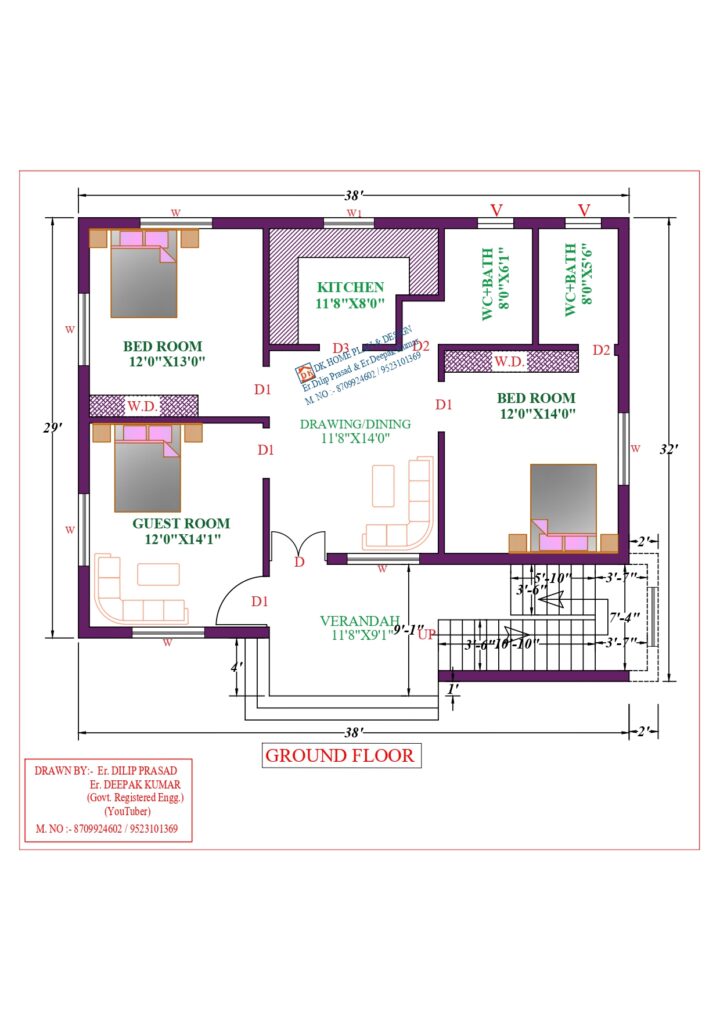 38X32 Affordable House Design