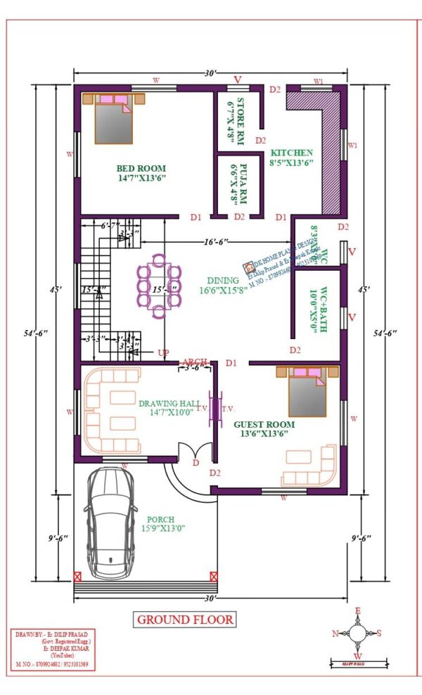 34X58 Affordable House Design