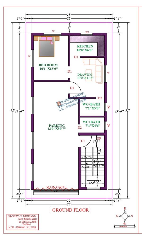 25X52 Affordable House Design