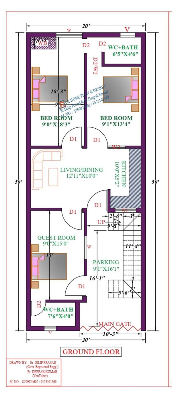 20X50 Affordable House Design
