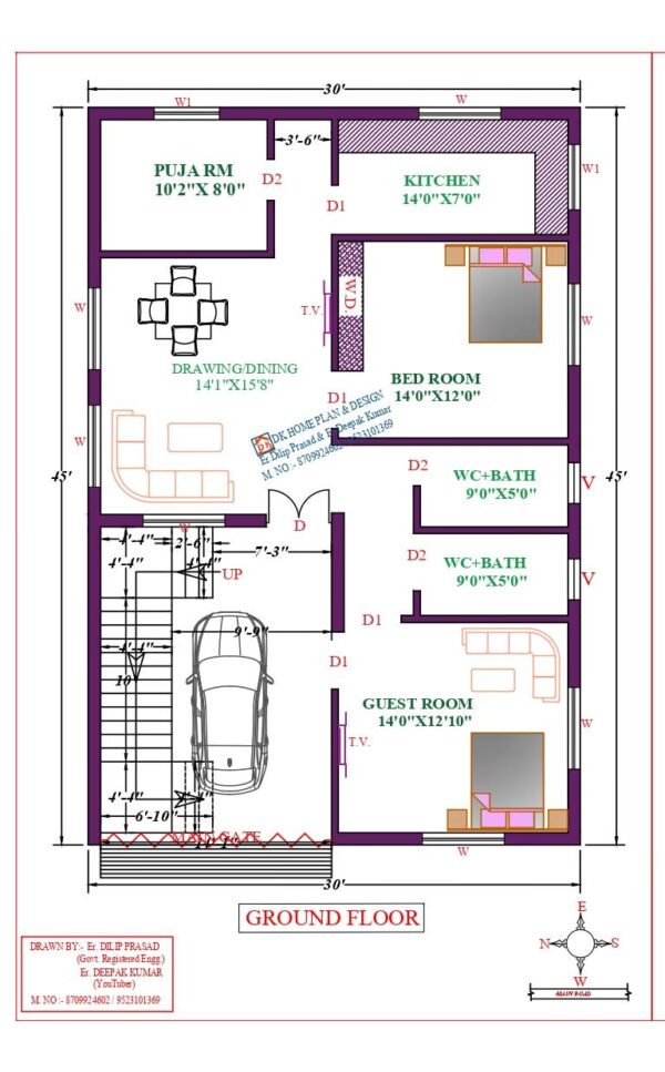 30X49 Affordable House Design