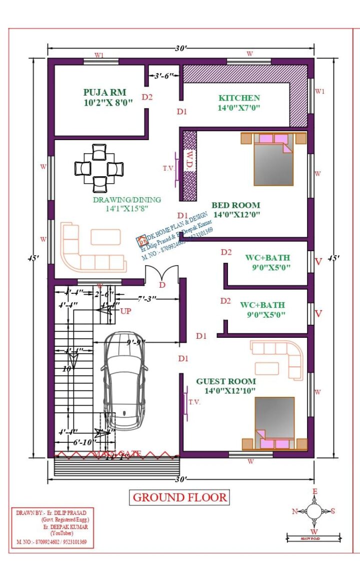 30X49 Affordable House Design