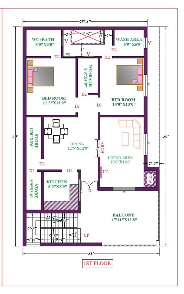 18X34 Affordable House Design - Image 2