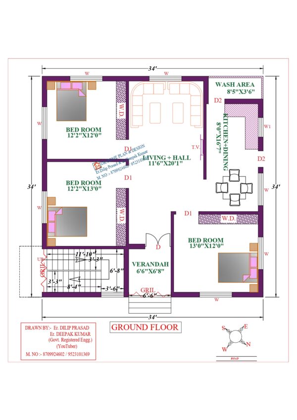 34X34 Affordable House Design
