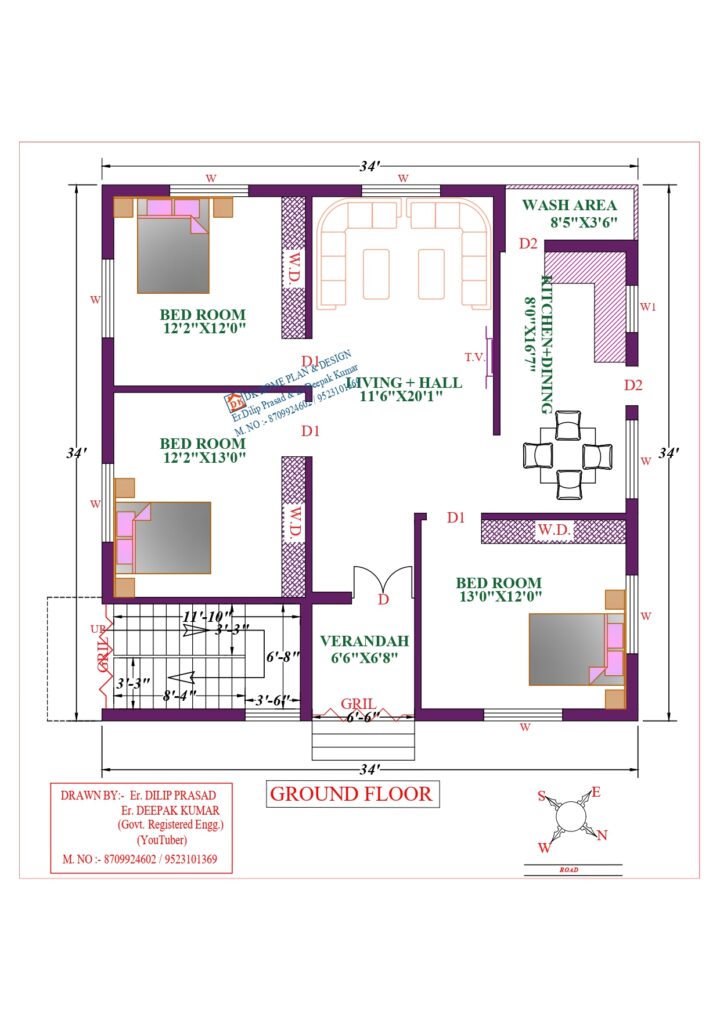 34X34 Affordable House Design