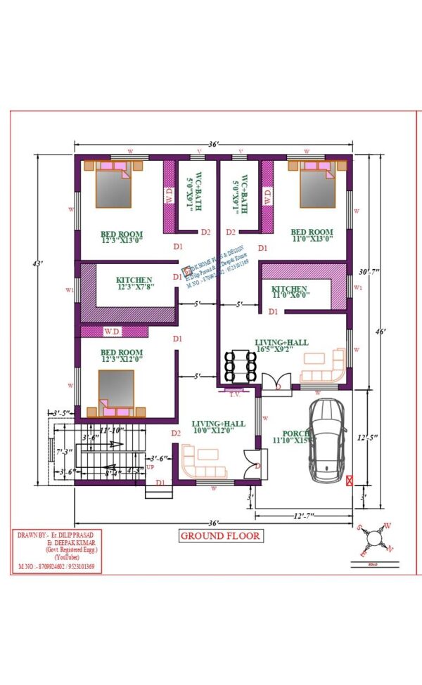 43X46 Affordable House Design