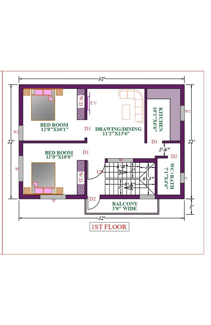 32X22 Affordable House Design - Image 2