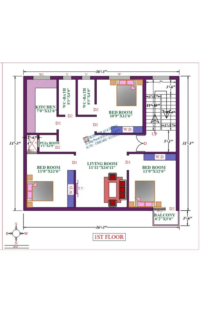 37X32 Affordable House Design - Image 2
