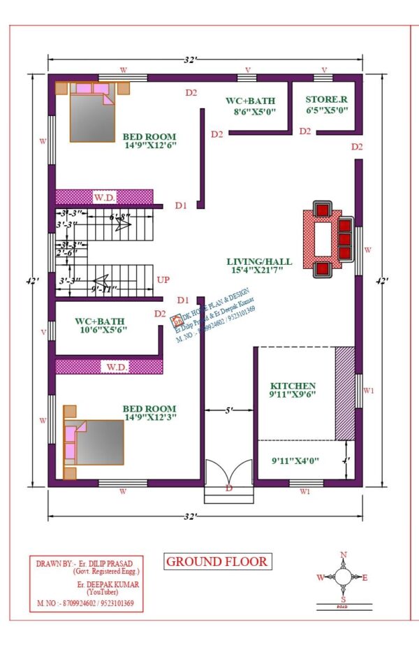 32X42 Affordable House Design