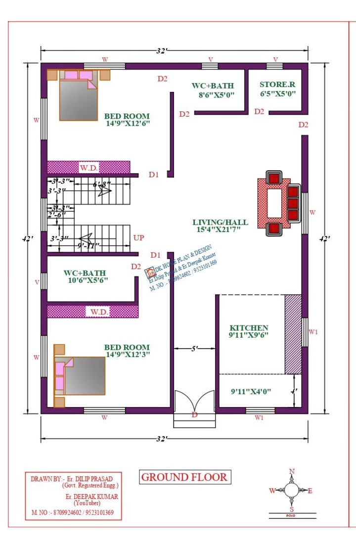 32X42 Affordable House Design