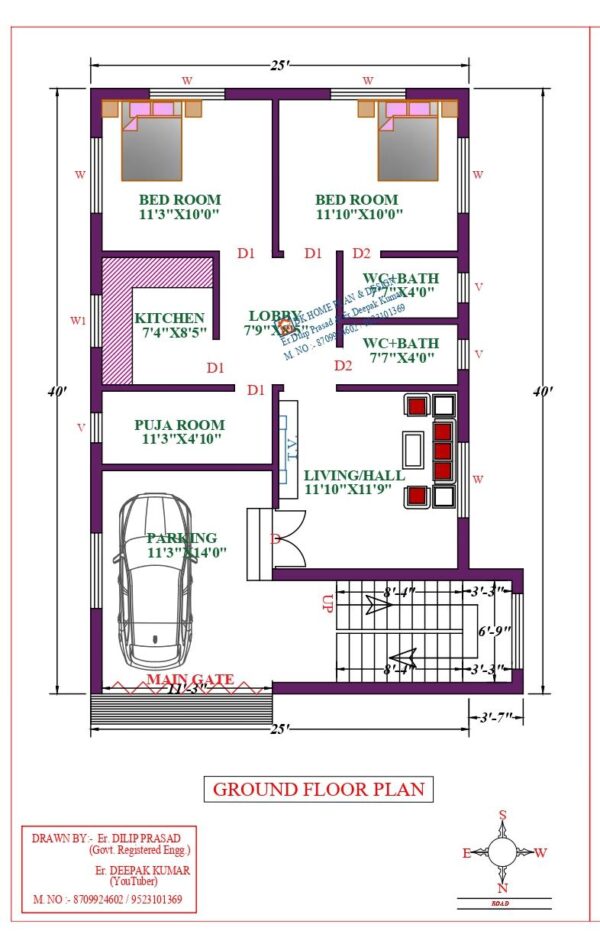 25X40 Affordable House Design