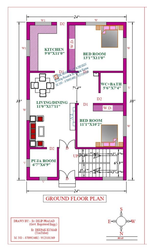 24X38 Affordable House Design