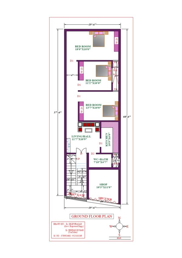 20X61 Affordable House Design
