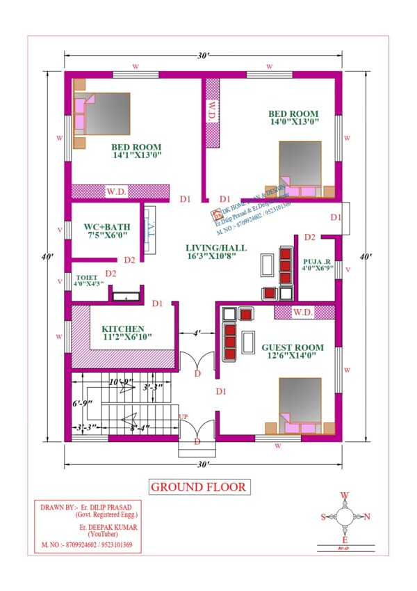 30X40 Affordable House Design